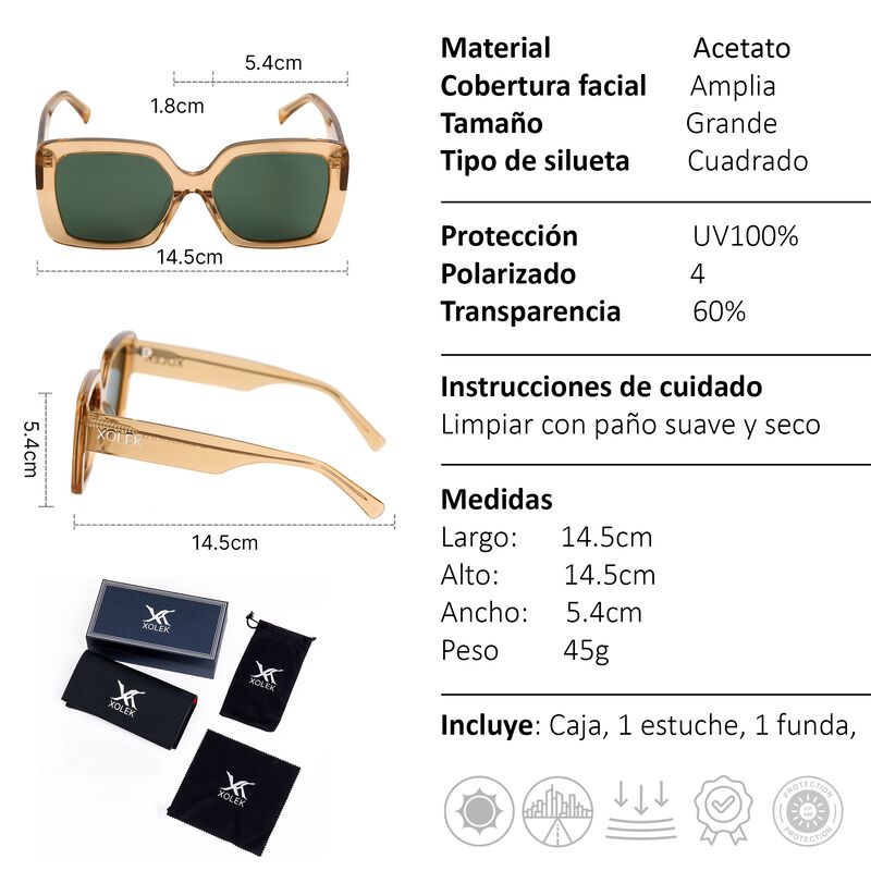 Lentes De Sol Xolek 111 Glam Acetato Retro Uv P... image number null