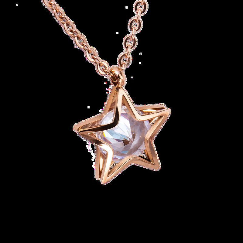 Collares Mujer Oro Rosa 18k Zirconia C&uacute;bica Est... image number null