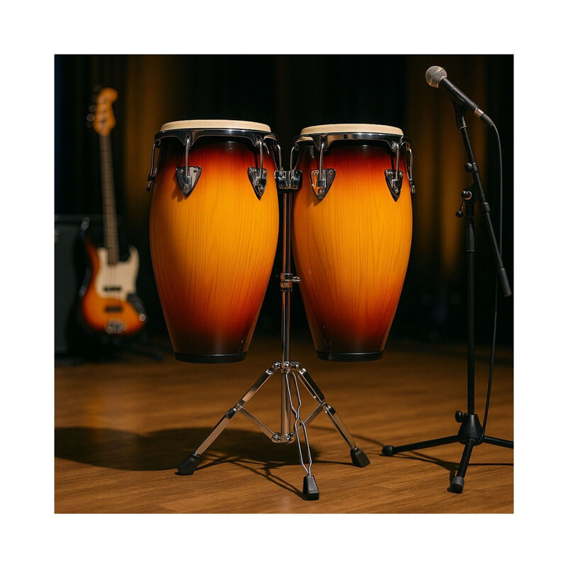 Set Congas 11 Y 12 Pulgadas Con Soportes Parche... image number null