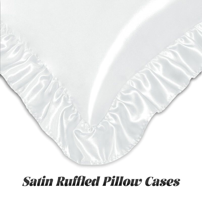 Juego De S&aacute;banas Homiest Twin 4 Piezas Sat&eacute;n Bl... image number null