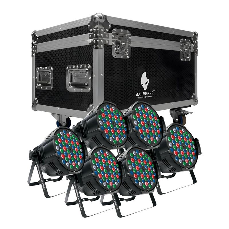 Set 6 Ca&ntilde;ones Par 54x3 I AlienPro Wash Arquitec... image number null