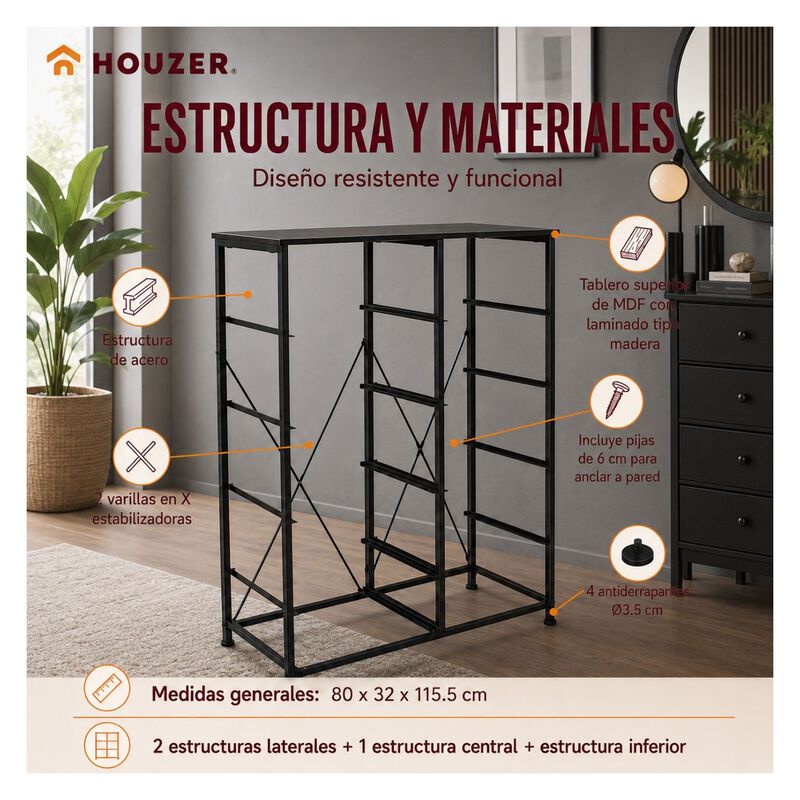 Comoda 10 Cajones Estructura Acero Cajonera Org... image number null