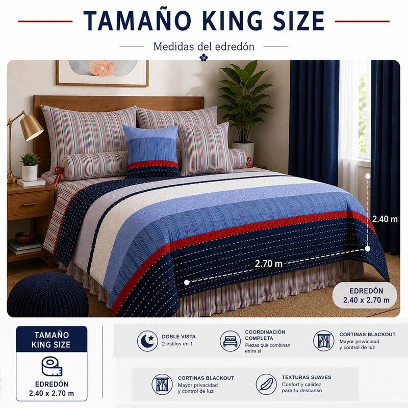 Set De Rec&aacute;mara 12 Piezas King Size Hampton Con... image number null