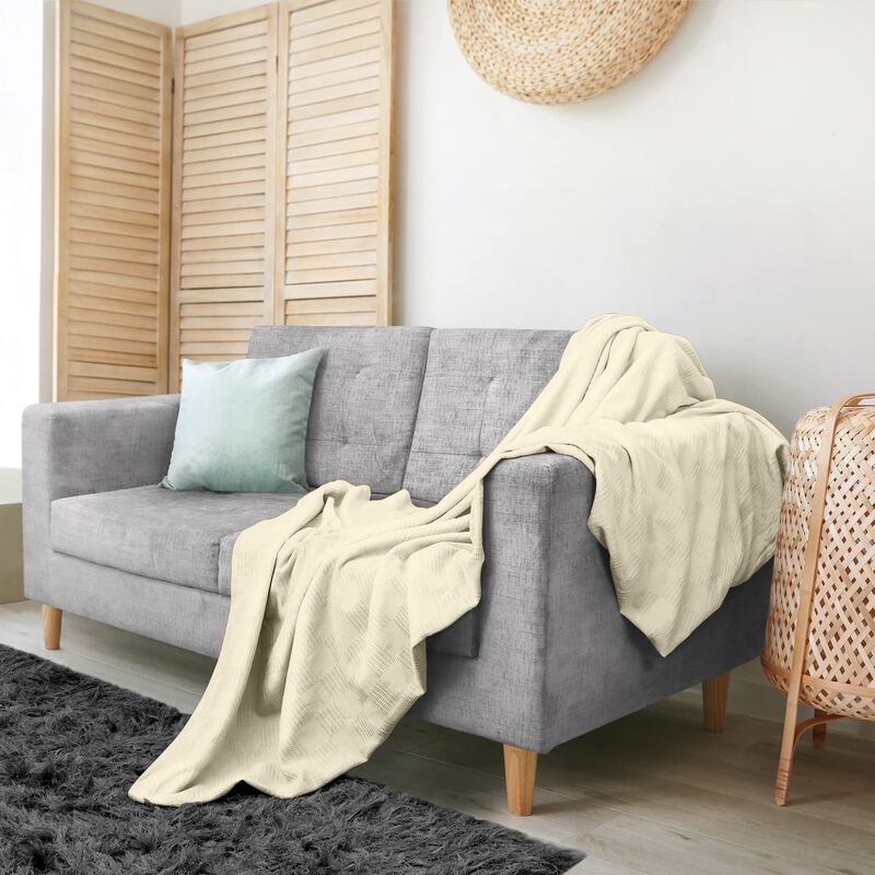 Manta Utopia Bedding, Color Marfil, 100% Algod&oacute;... image number null