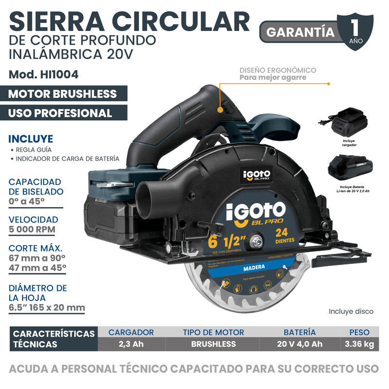 Sierra Circular de Corte Profundo Brushless Ina... image number null