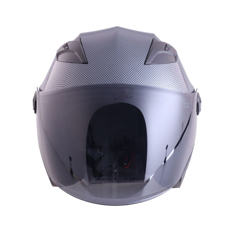 Casco Para Moto Edge Jaguar S&oacute;lido Gris Certifi... image number null