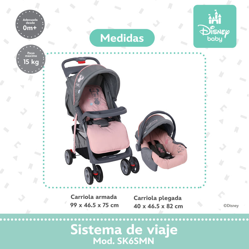Carriola Para Bebe Disney Minnie Con Portabeb&eacute; ... image number null