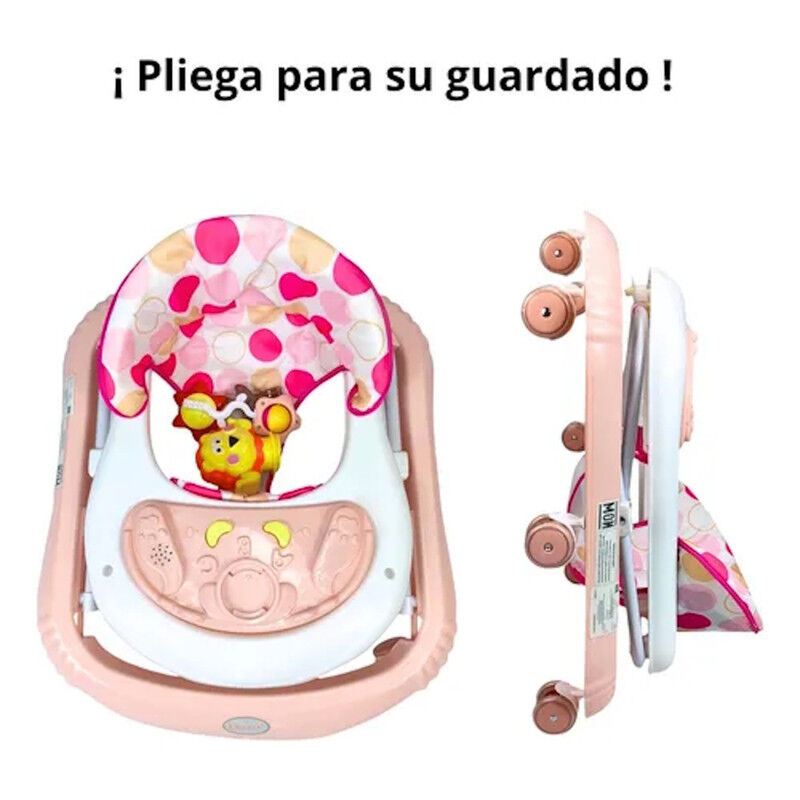 Andadera Para Beb&eacute; Rosa Con Luz Sonido Llantas ... image number null