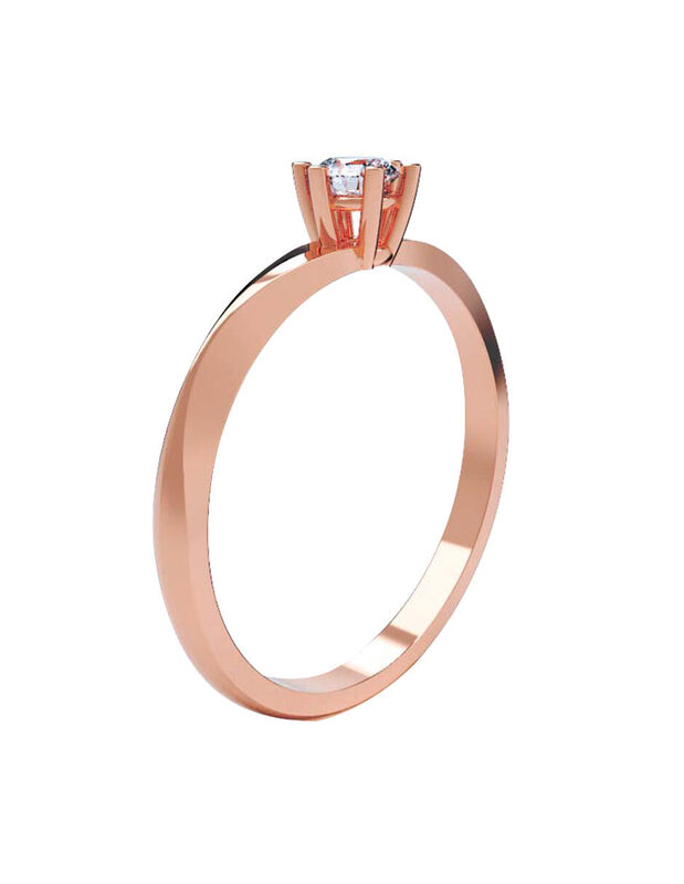 Anillo de Compromiso en Oro Rosa 10K con Circon... image number null