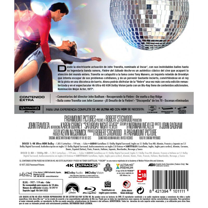 Fiebre del S&aacute;bado Noche (4K UHD + Blu-ray) [Blu... image number null