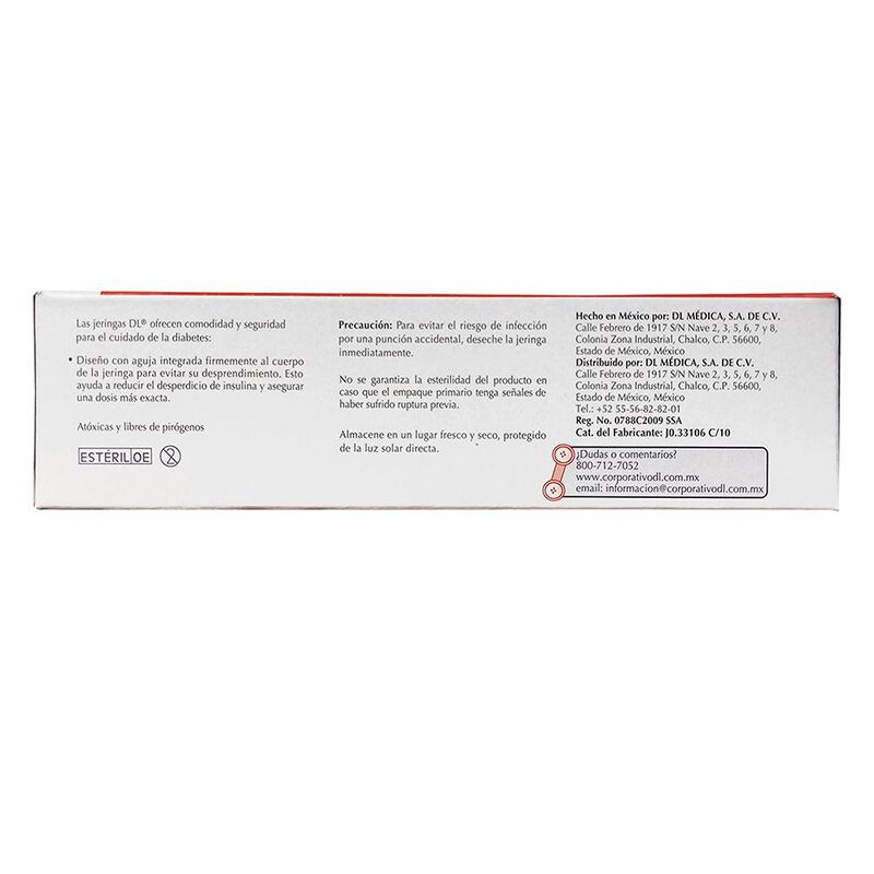 Jeringa Para Insulina Dl 0.5ml 31g X 6mm 10pz image number null