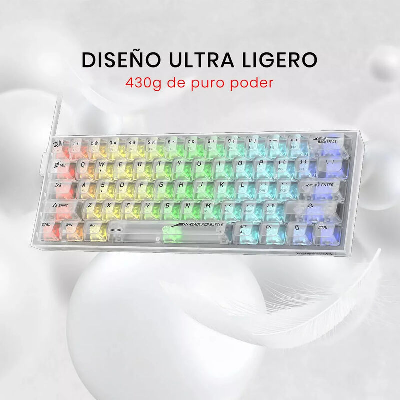 Teclado Gamer Mecánico Transparente con Ilumina... image number null