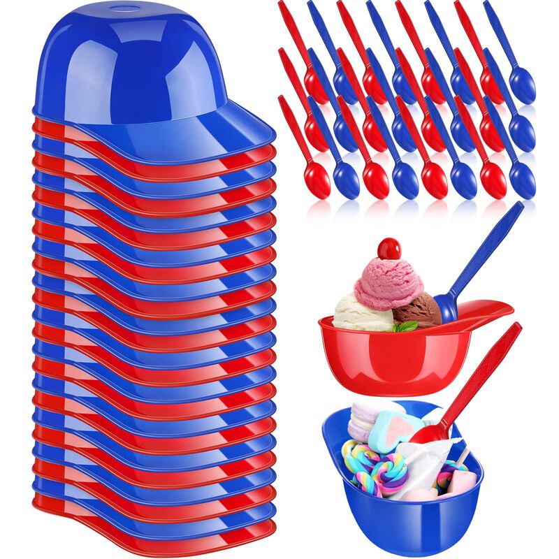 Juego De 24 Tazones Suclain Rojo/azul De 240 ml image number null