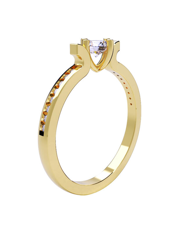 Anillo de Compromiso en Oro de 10K con Circonia... image number null