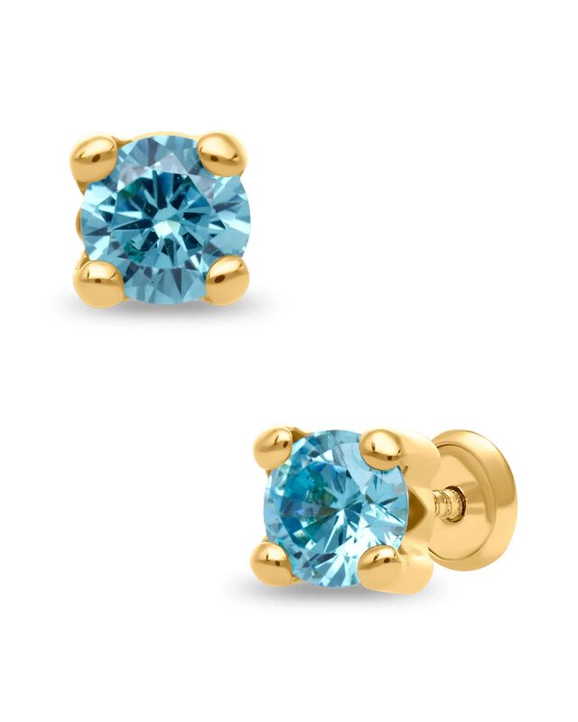 Broqueles De Oro Amarillo 14k Con Zafiro London... image number null