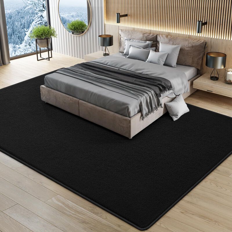 Alfombra De &Aacute;rea Crobeew 122 cm &times; 183 cm Negra image number null