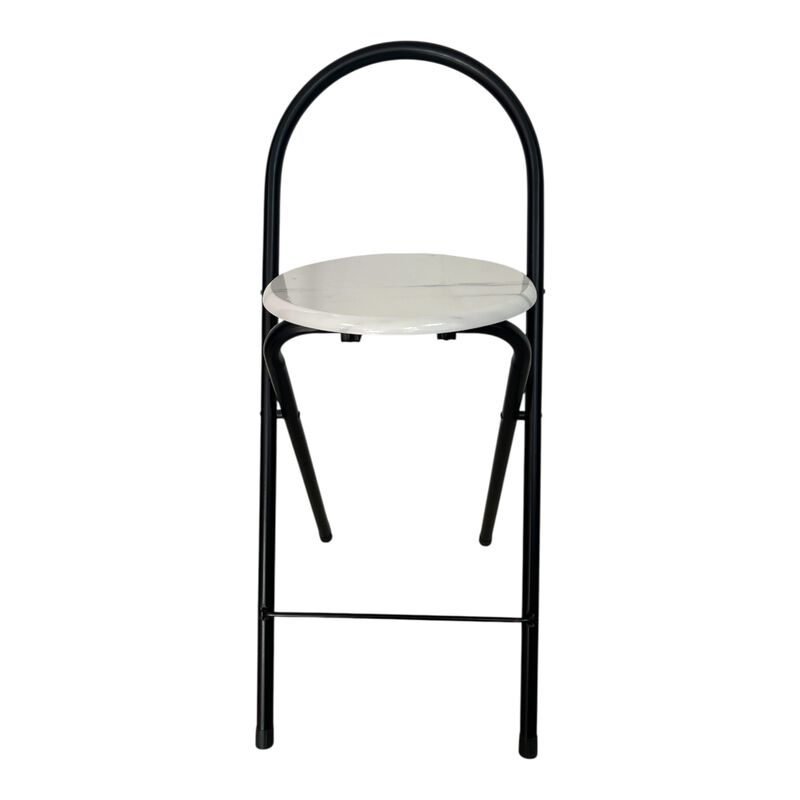 Banco Bar Plegable Redondo Mdf 78.5cm M&aacute;rmol Bl... image number null