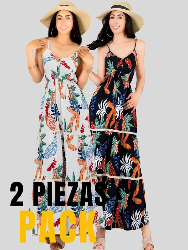 Pack de 2 Vestidos Maxi Casual VES-1017-PX2 Bla... image number null