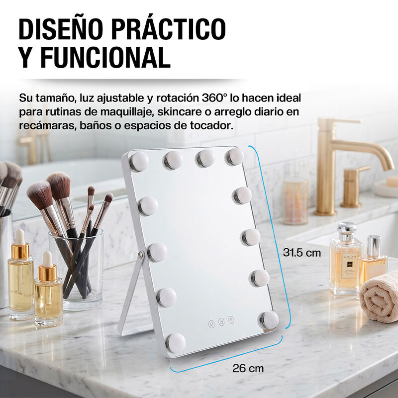 Espejo Para Maquillaje Con Modos De Iluminaci&oacute;n... image number null