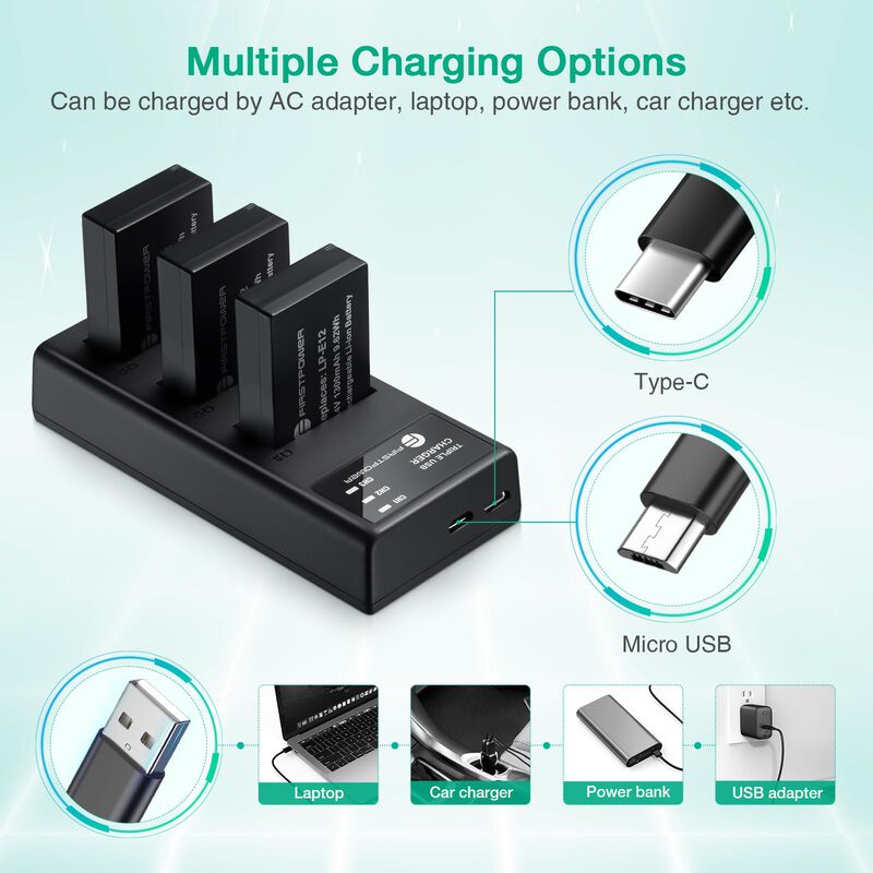 Bater&iacute;a Y Cargador Firstpower Lp-e12 Para Canon... image number null