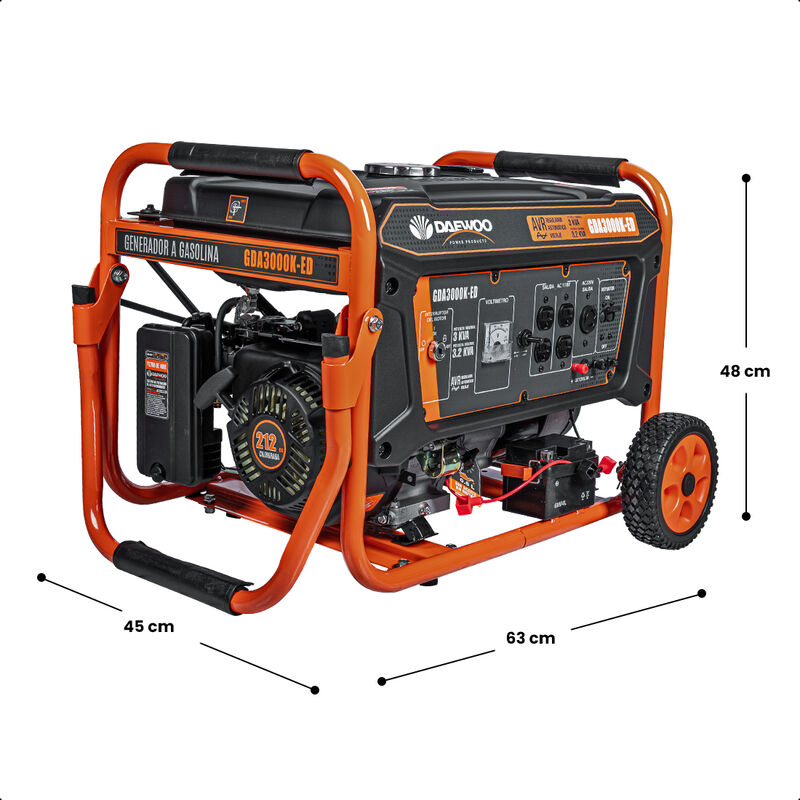 DAEWOO Generador a Gasolina Potencia 3.2 kVA 21... image number null