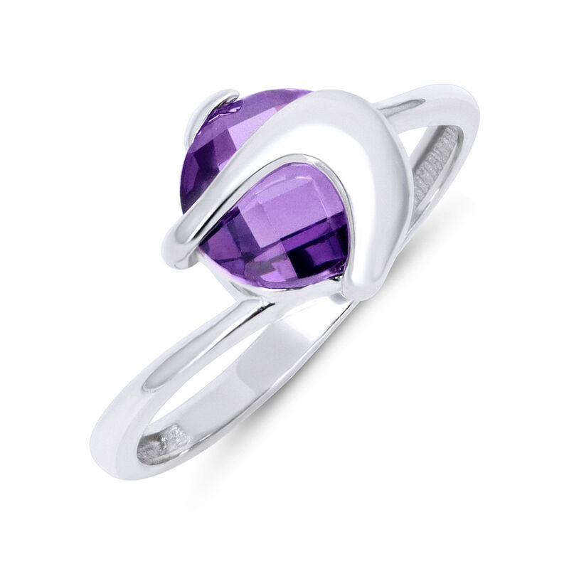 Anillo Promesa De Oro Blanco 14k Con Zirconia M... image number null
