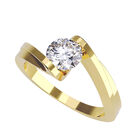 Anillo de Compromiso en Oro Amarillo 14K con Circonia -  Talla:8.5/ FJ837-14Y-CZ-85