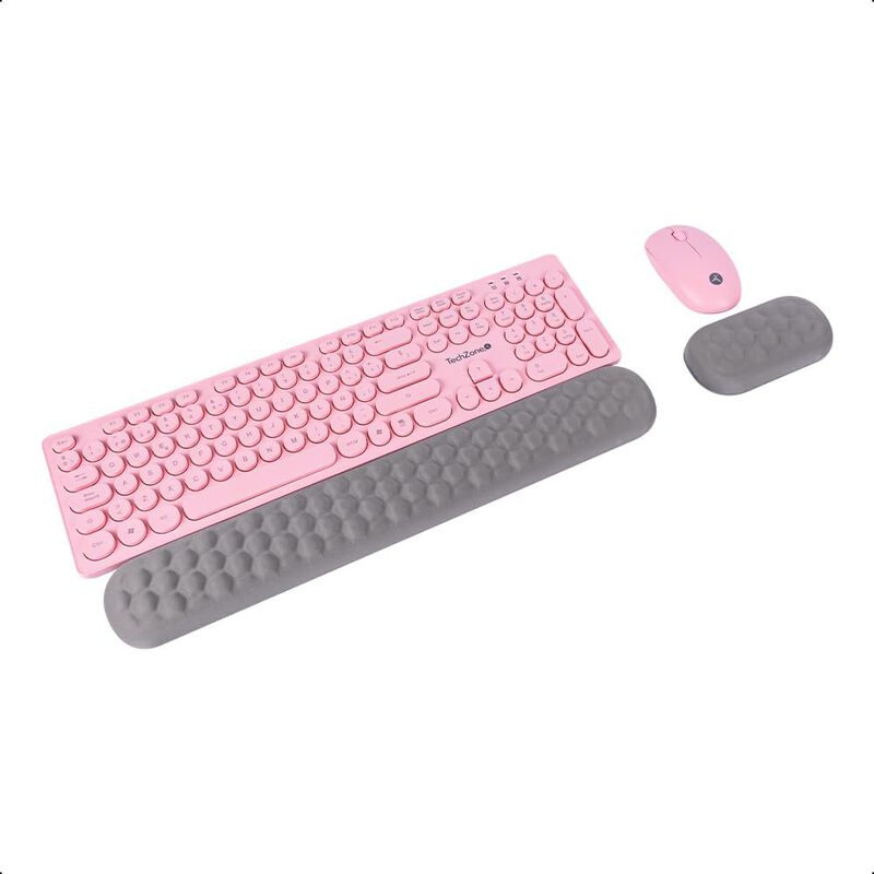 TechZone Pop Kit Pink Teclado y Mouse Inalámbri... image number null