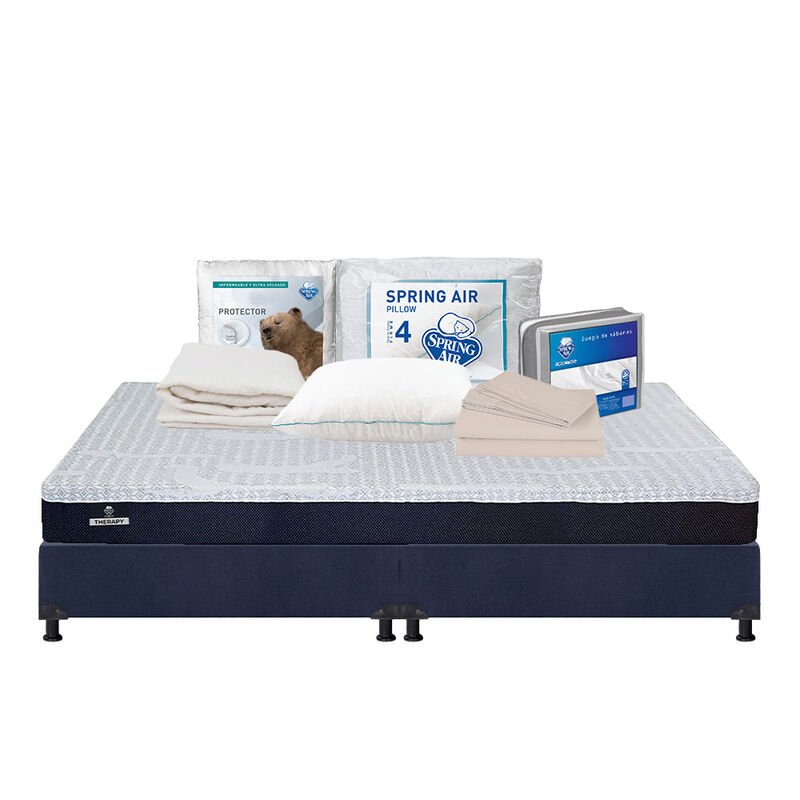 Colch&oacute;n King Size Therapy + Box + Almohada De O... image number null