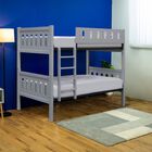 Cama Litera 2 Niveles Individual Individual Cheroke Con Barandal, Color Gris