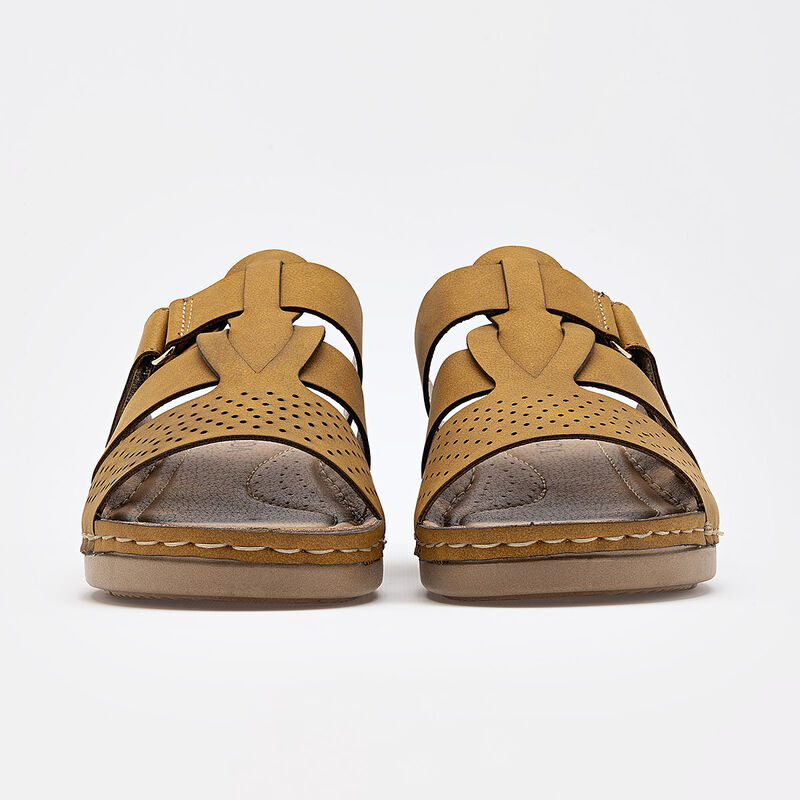 Via Moda sandalia cu&ntilde;a para mujer amarillo cod ... image number null