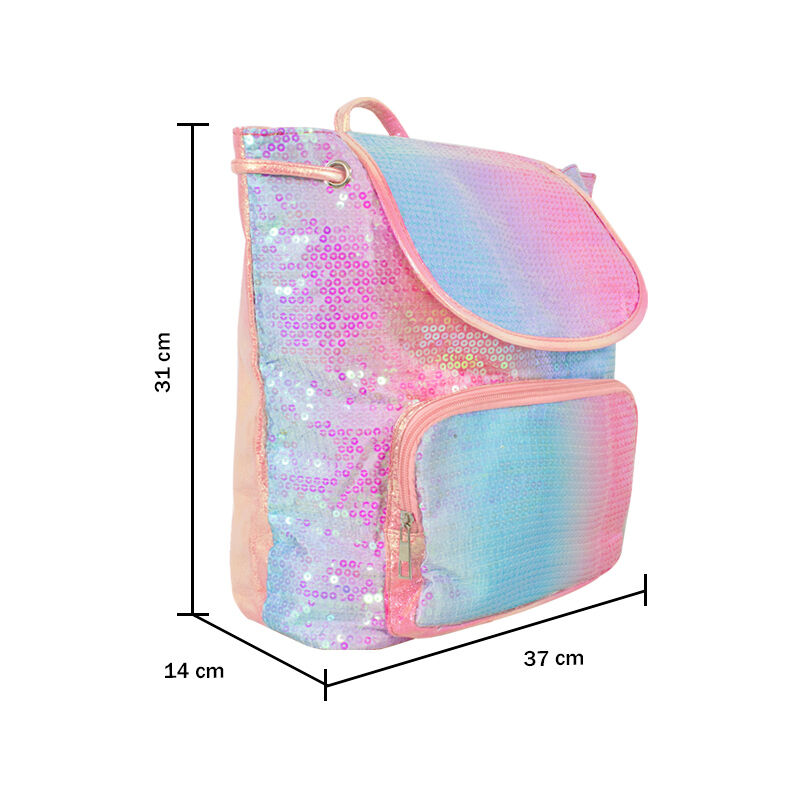 Mochila Infantil Con Lentejuelas Bicolor Dorsal... image number null