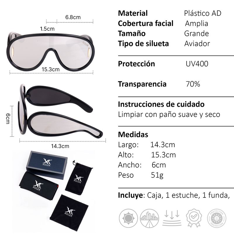 Lentes De Sol Xolek 154 Aviador Futurista Uv400... image number null