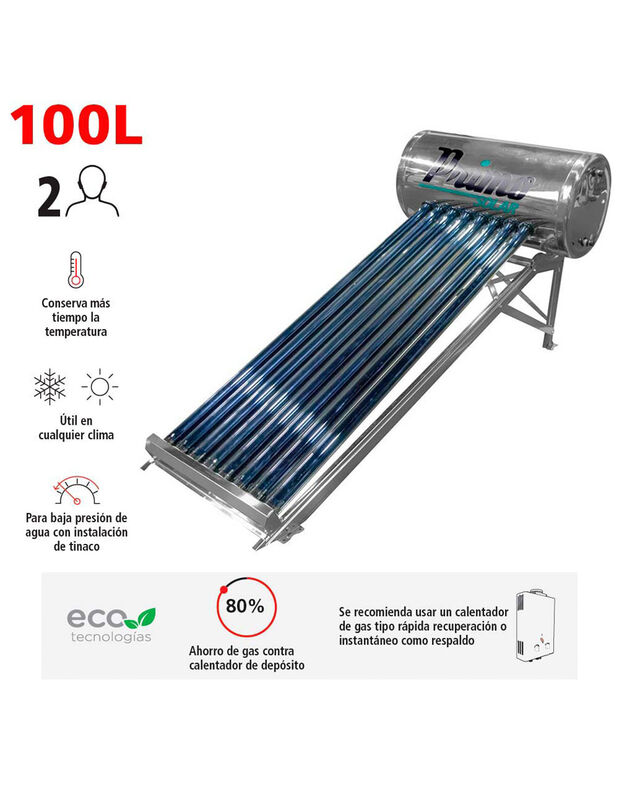Calentador Solar 8 tubos IUSA 100 L image number null