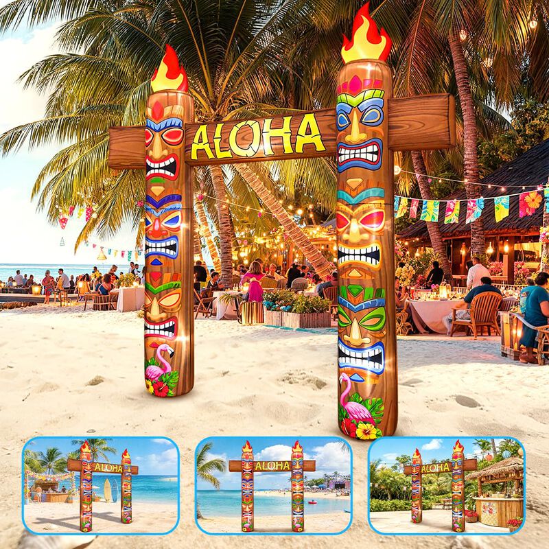 Arco Inflable Kooy De 2,7 m Con Led Estilo Tiki... image number null