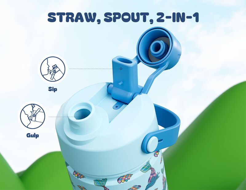 Botella De Agua Powcan 532 ml Aislada Sirena 2‑... image number null