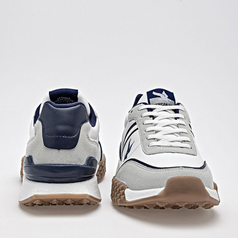 American Fire Tenis Para Hombre Blanco Gris Mar... image number null