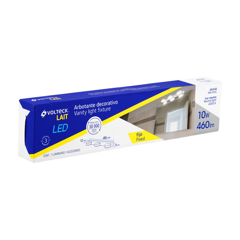 Arbotante decorativo de Led 10 W con 3 Spots pa... image number null