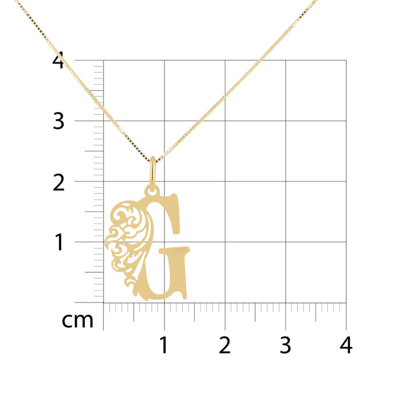 Dije De Letra G De Oro Amarillo 14K Con Cadena ... image number null