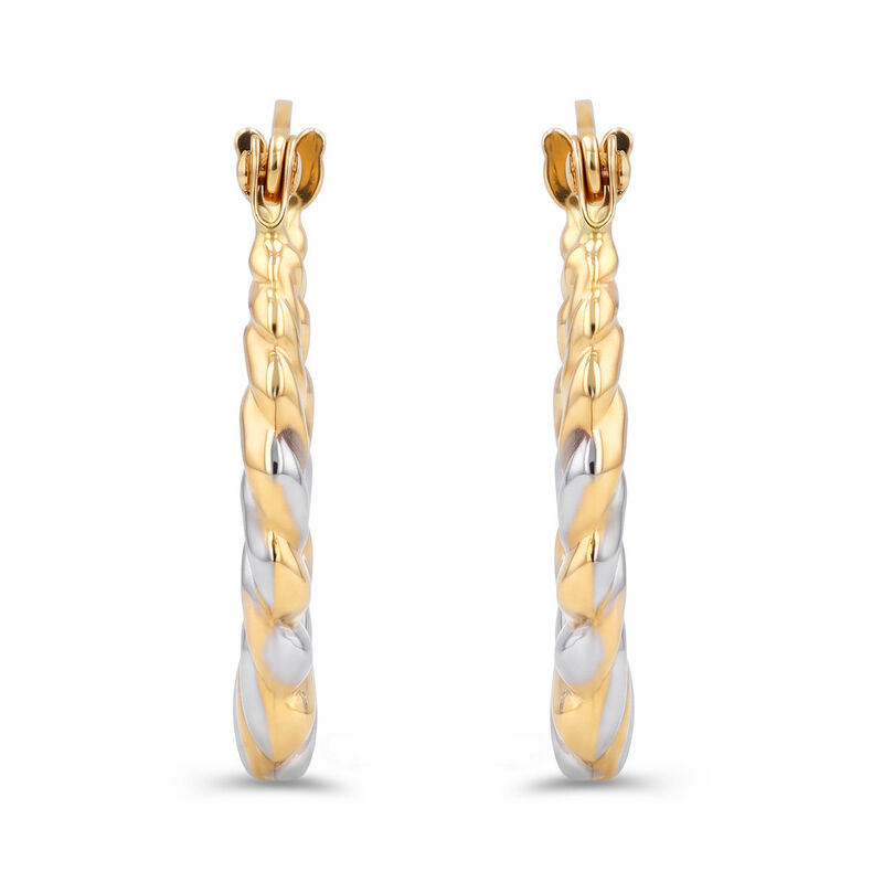 Arracadas De Oro Amarillo Y Blanco 14k (10x8 Mm... image number null