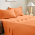 Juego De S&aacute;banas Mco King Naranja De 4 Piezas Con Bolsillo De 41 cm