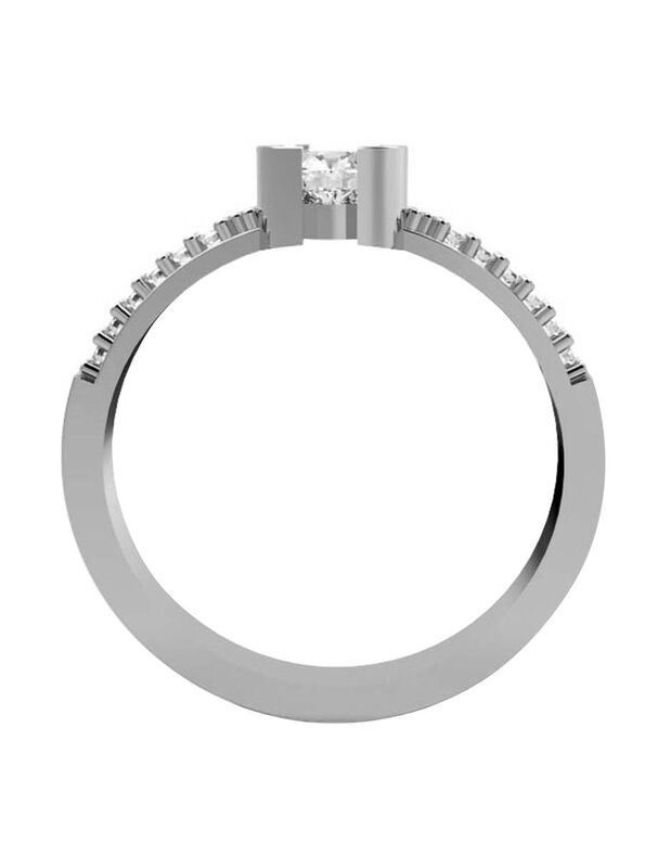 Anillo de Compromiso en Oro Blanco 14K con Circ... image number null