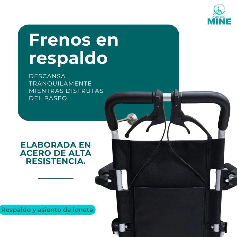 Silla de Ruedas de Traslado Viajera con Frenos ... image number null
