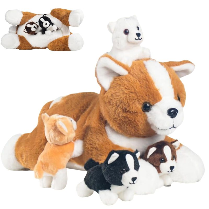 Perro De Peluche Youthfuljive Corgi Con Beb&eacute;s, ... image number null