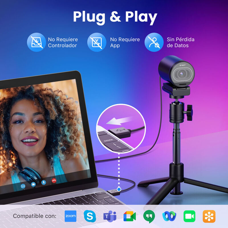Webcam EMEET S600 Kit Transmisión 4K Enfoque Au... image number null