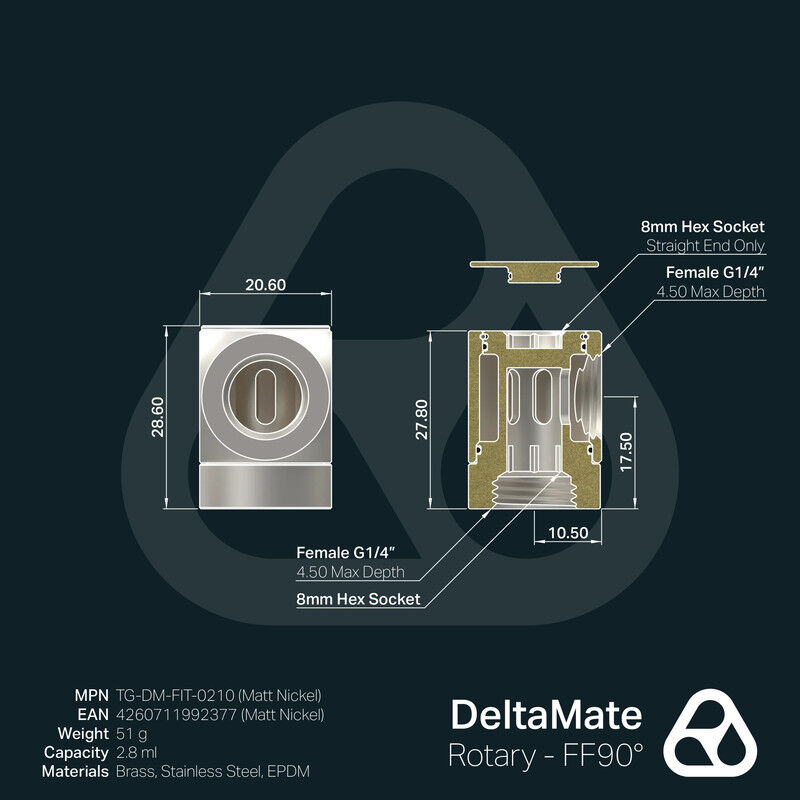 Thermal Grizzly Deltamate Adaptador Ff90&deg; Nique... image number null