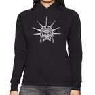 Sudadera Con Capucha Word Art Para Mujer - Calavera Libertad - Negro