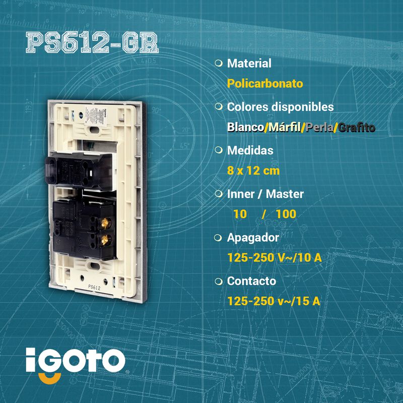 10 Pack Placa de 3 M&oacute;dulos Apagador y contacto ... image number null