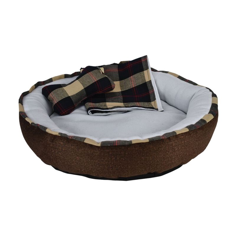 Fancy Pets Cama Blanca con Cuadros Azules con F... image number null