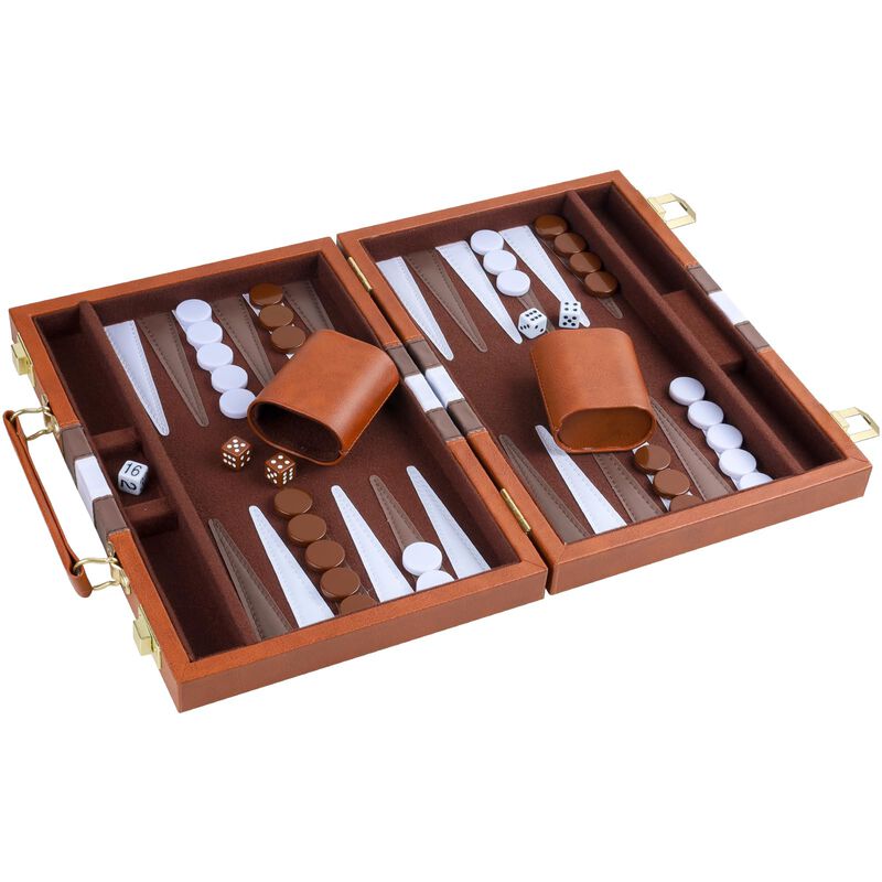 Funda Cl&aacute;sica De Piel Sint&eacute;tica Backgammon Set ... image number null